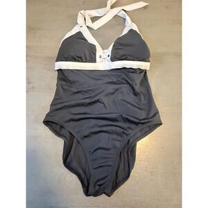 black white SONOMA one piece swimsuit size 14